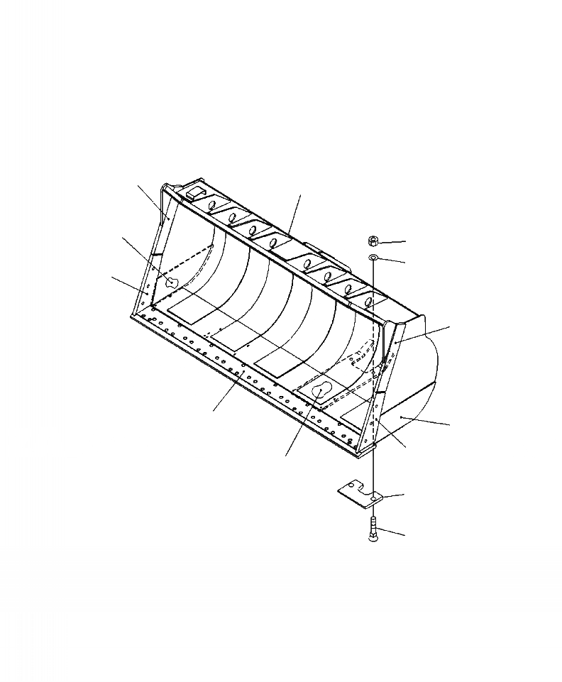 Схема запчастей Komatsu WA380-6 - T-A КОВШ EXCAVATING .7 CU. M (СЕГМЕНТН. КРОМКА) .8 CU. YD. РАБОЧЕЕ ОБОРУДОВАНИЕ