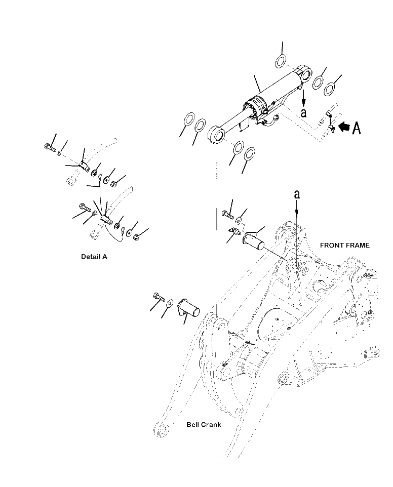 Схема запчастей Komatsu WA380-6 - T-A ЦИЛИНДР КОВША КРЕПЛЕНИЕ (ВЫСОК. ПОДЪЕМ) РАБОЧЕЕ ОБОРУДОВАНИЕ