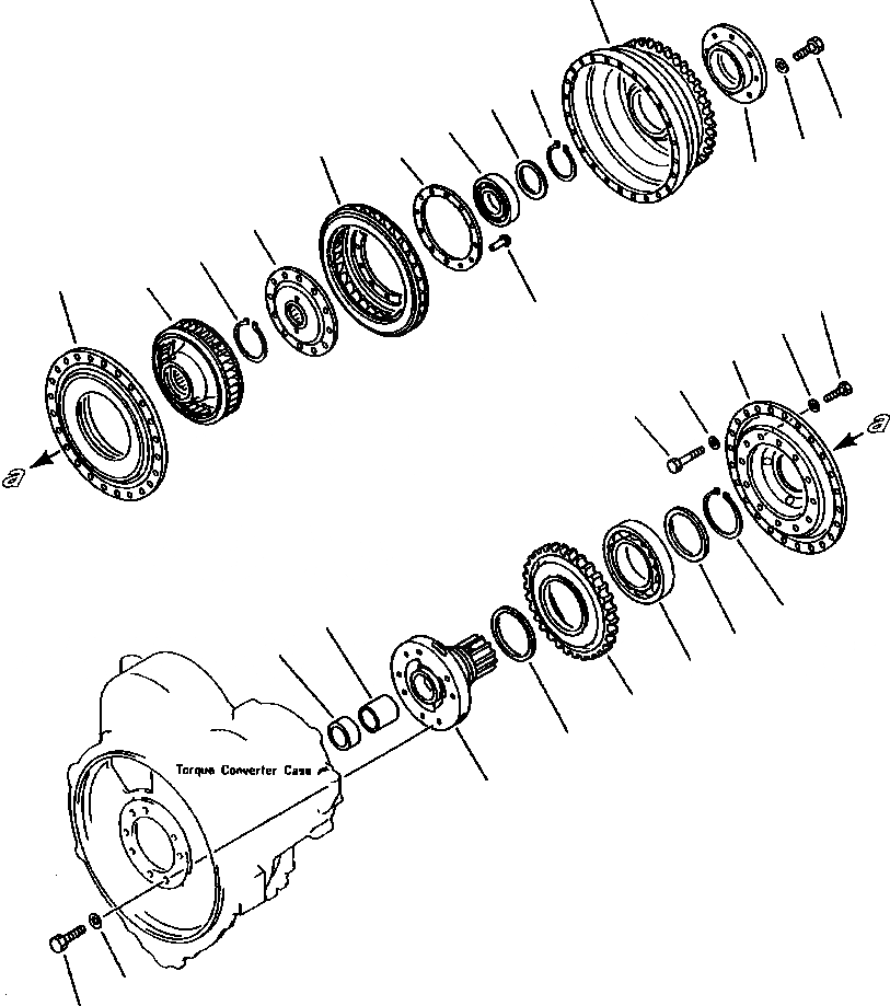 Схема запчастей Komatsu WA380-1LC - FIG NO. ГИДРОТРАНСФОРМАТОР BASIC ГРУППА ГИДРОТРАНСФОРМАТОР И ТРАНСМИССИЯ