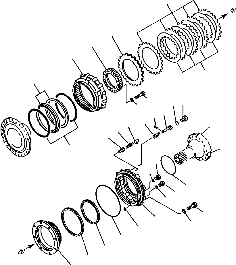 Схема запчастей Komatsu WA380-1LC - FIG NO. ЗАДН. МОСТ КОЛЕСН. ТОРМОЗ ВЕДУЩ. ВАЛ, МОСТS КОЛЕСА & ТОРМОЗ. СИСТЕМАS