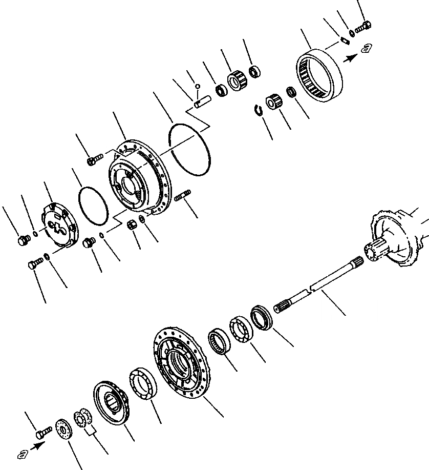 Схема запчастей Komatsu WA380-1LC - FIG NO. ЗАДН. МОСТ КОНЕЧНАЯ ПЕРЕДАЧА ВЕДУЩ. ВАЛ, МОСТS КОЛЕСА & ТОРМОЗ. СИСТЕМАS