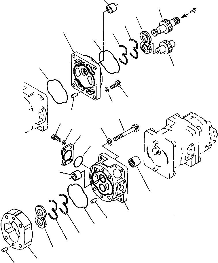 Схема запчастей Komatsu WA380-1LC - FIG NO. ГИДР. НАСОС. ПОГРУЗ. И РУЛЕВ. УПРАВЛЕНИЕ - SAR УПРАВЛ-Е РАБОЧИМ ОБОРУДОВАНИЕМ