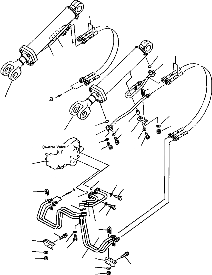 Схема запчастей Komatsu WA380-1LC - FIG NO. ГИДРОЛИНИЯ ЦИЛИНДР СТРЕЛЫS УПРАВЛ-Е РАБОЧИМ ОБОРУДОВАНИЕМ