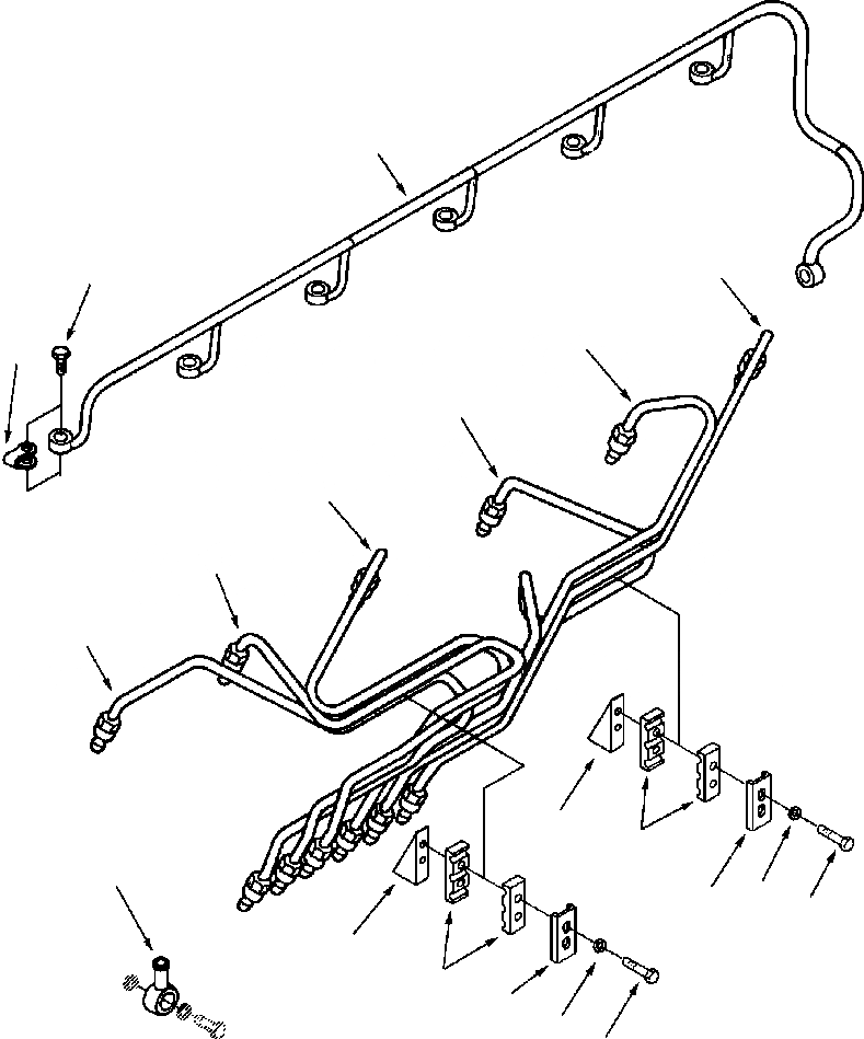 Схема запчастей Komatsu WA380-1LC - ТОПЛИВН. ТРУБЫ TRIANGULAR ТРУБКА БАЛКА ТОПЛИВН. СИСТЕМА