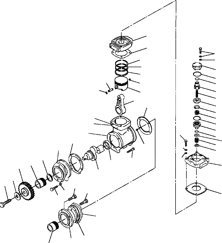 Схема запчастей Komatsu WA380-1LC - КОМПРЕССОР АКСЕССУАРЫ