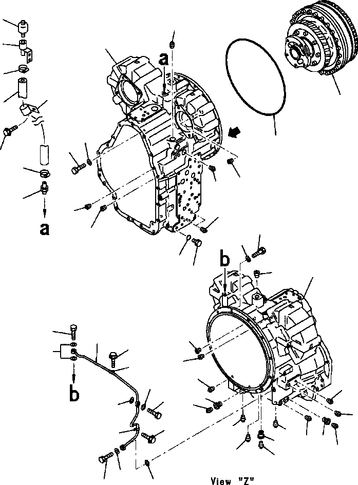Схема запчастей Komatsu WA380-3L - ТРАНСМИССИЯ КОРПУС ГИДРОТРАНСФОРМАТОРА -
