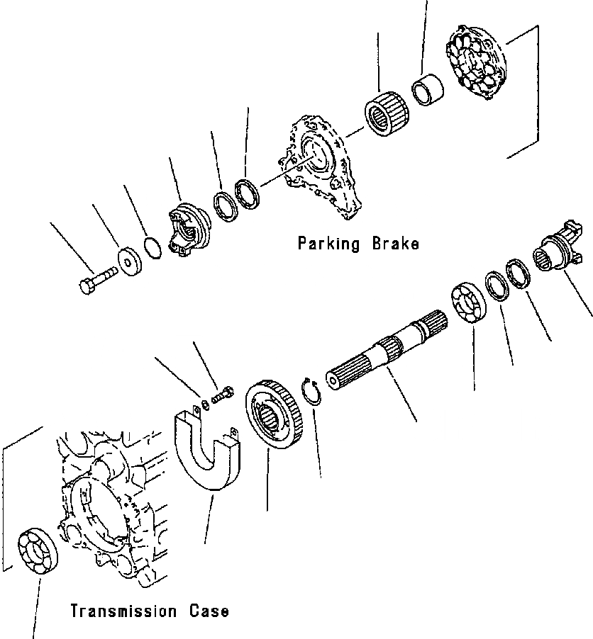 Схема запчастей Komatsu WA380-3L - ТРАНСМИССИЯ ВЫХОДНОЙ ВАЛ -