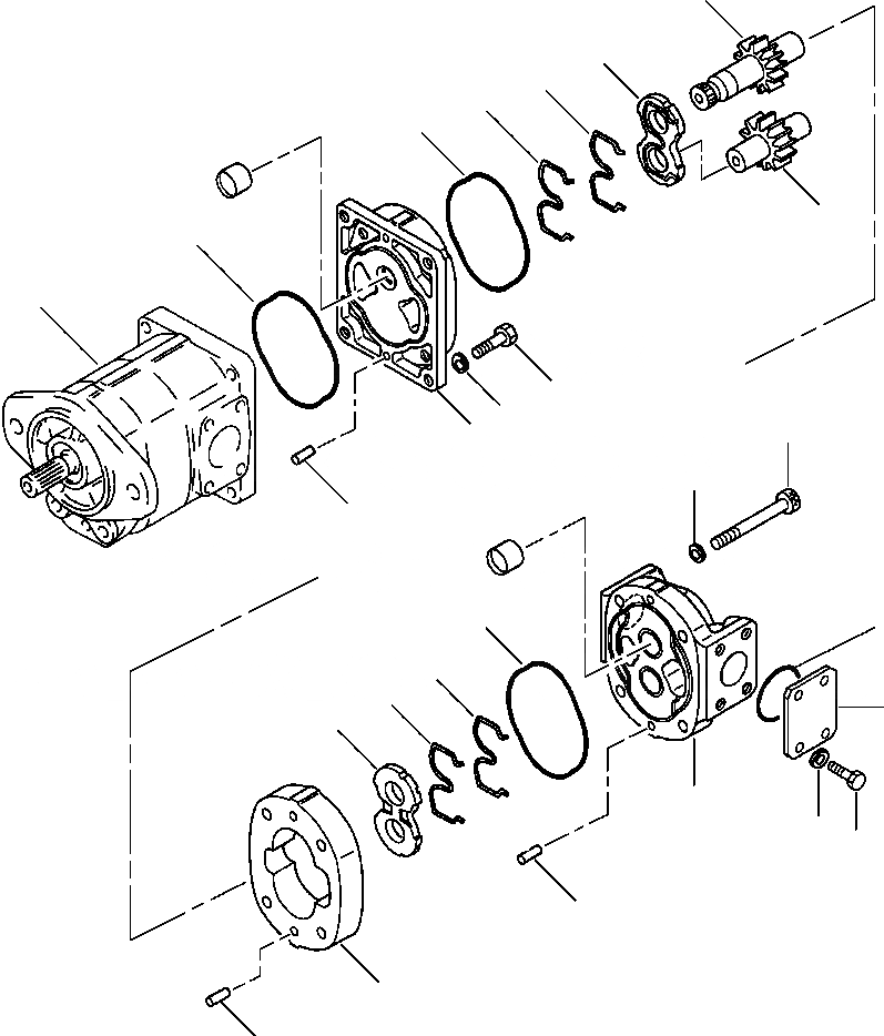 Схема запчастей Komatsu WA380-3L - НАГНЕТАЮЩ. НАСОС ЗАДН. НАСОС ASSEMBLY -