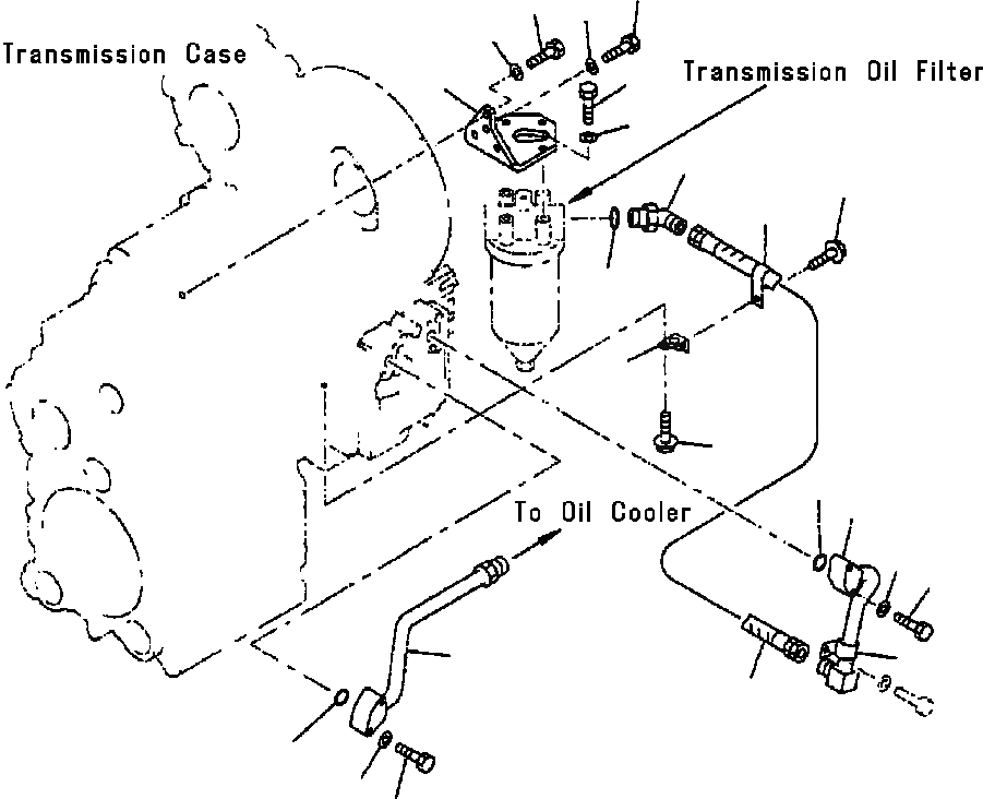 Схема запчастей Komatsu WA380-3L - ГИДРОЛИНИЯ ТРАНСМИССИИ МАСЛ. ФИЛЬТР КРЕПЛЕНИЕ -