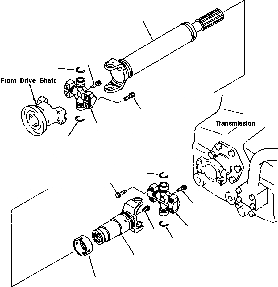 Схема запчастей Komatsu WA380-3L - ВЕДУЩ. ВАЛ ЦЕНТР. -