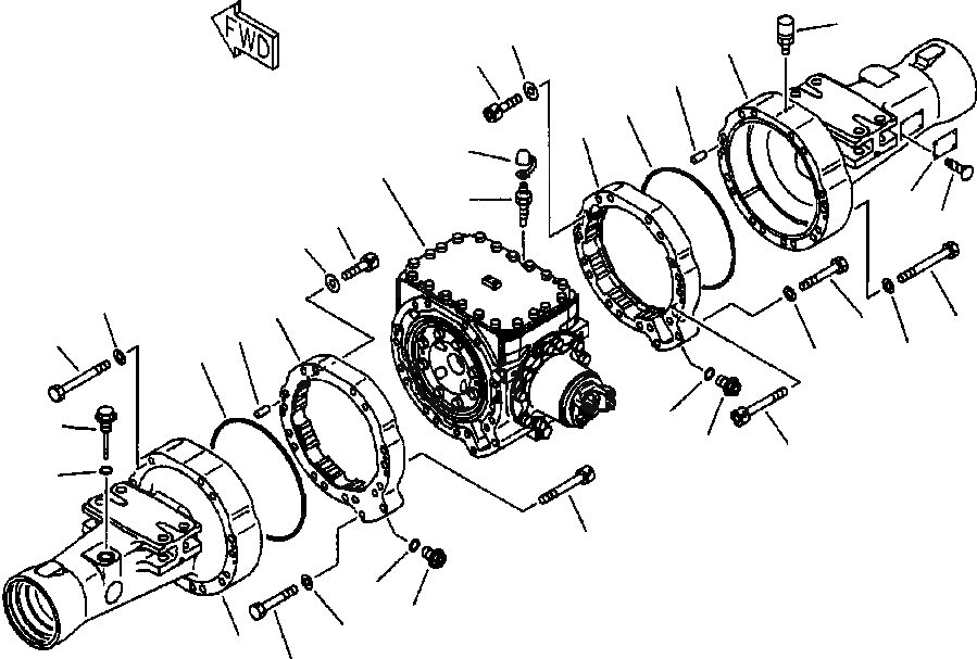 Схема запчастей Komatsu WA380-3L - МОСТ ASSEMBLY ПЕРЕДН. КОЖУХ ASSEMBLY -