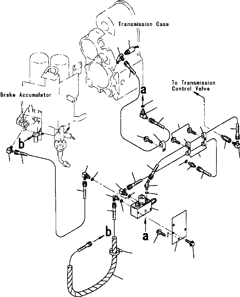 Схема запчастей Komatsu WA380-3L - ТОРМОЗ. МАСЛОПРОВОДЯЩАЯ ЛИНИЯ ЛИНИЯ ВЫКЛЮЧЕНИЯ СТОЯНОЧНОГО ТОРМОЗА -
