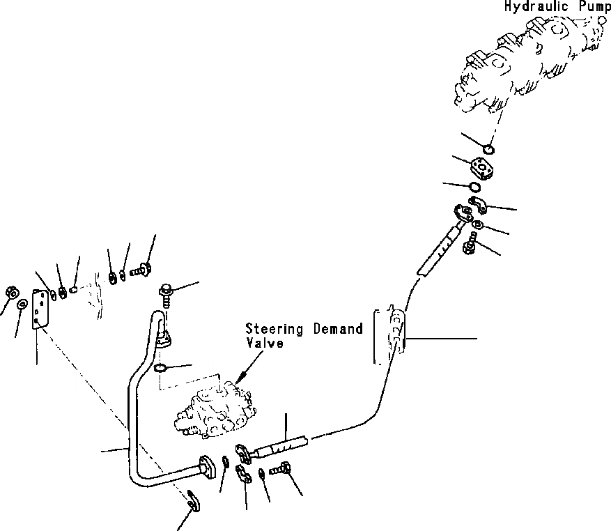 Схема запчастей Komatsu WA380-3L - ГИДРОЛИНИЯ НАСОС РУЛЕВ. УПРАВЛ-Я ЛИНИЯ -