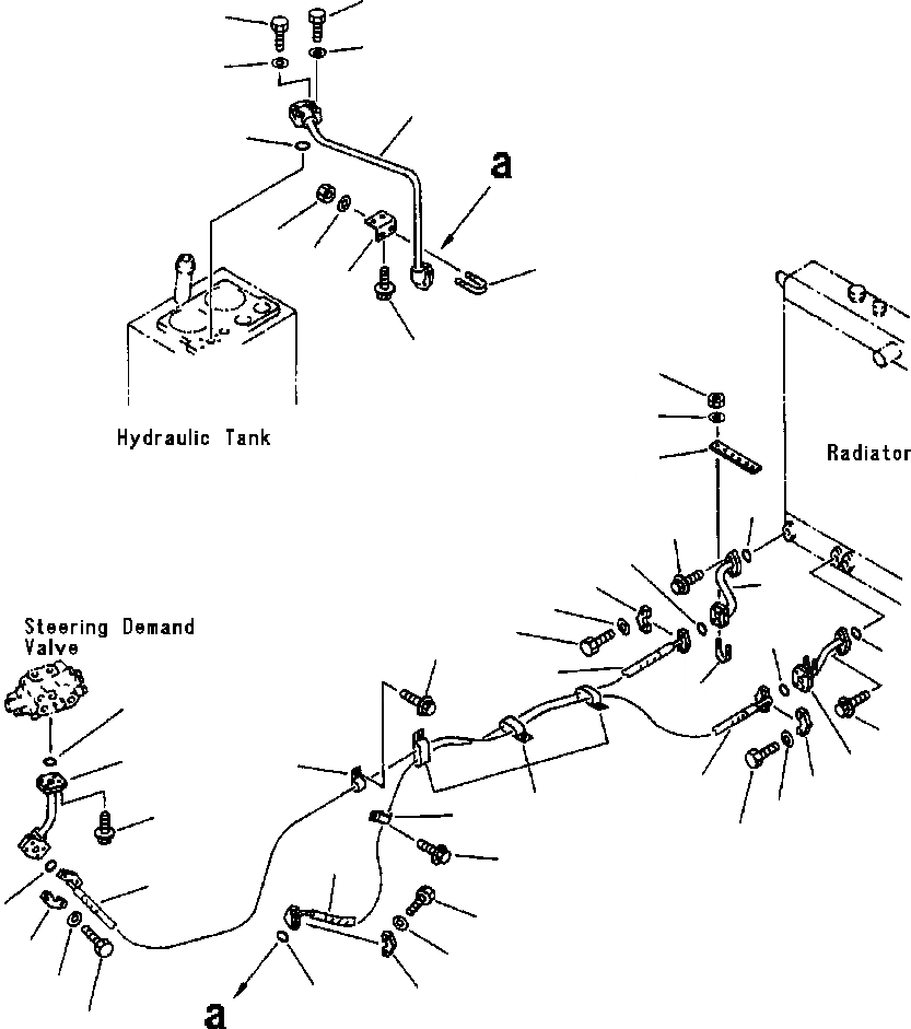 Схема запчастей Komatsu WA380-3L - ГИДРОЛИНИЯ ОХЛАЖДЕНИЕ СИСТЕМЫ ПОВОРОТА -