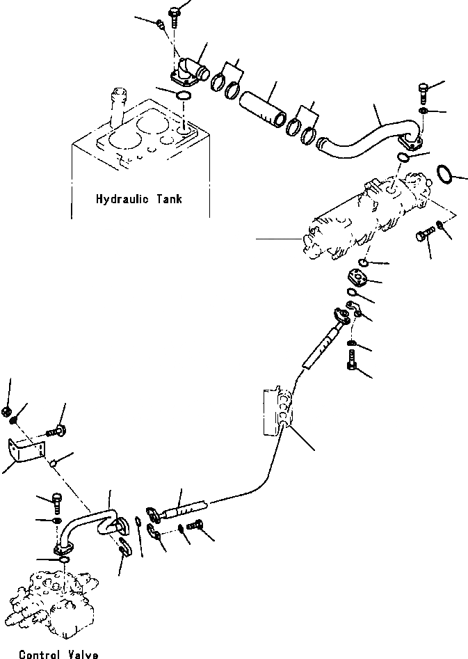Схема запчастей Komatsu WA380-3L - ГИДРОЛИНИЯ ВСАСЫВ. И ЛИНИЯ ПОДАЧИ -