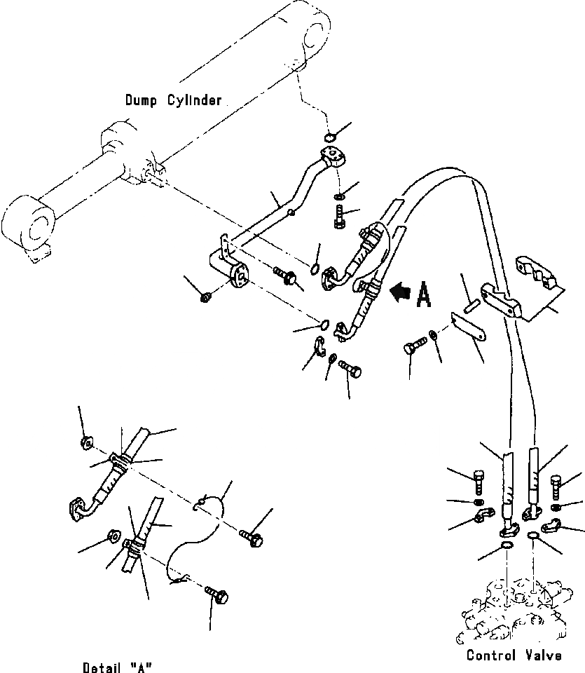 Схема запчастей Komatsu WA380-3L - ГИДРОЛИНИЯ ЛИНИЯ ГИДРОЦИЛИНДРА КОВША -