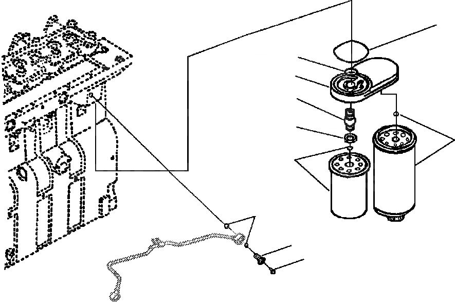 Схема запчастей Komatsu WA380-3L - ДВОЙН. ТОПЛИВН. ФИЛЬТР. E-