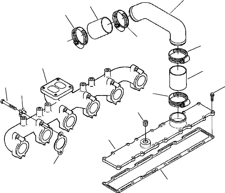 Схема запчастей Komatsu WA380-3MC - FIG. A-A МЕСТО ТУРБОНАГНЕТАТЕЛЯ - ВЫПУСКНОЙ КОЛЛЕКТОР И INTAKE КОЛЛЕКТОР COVER ДВИГАТЕЛЬ