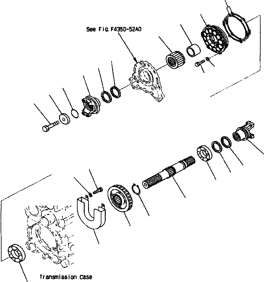 Схема запчастей Komatsu WA380-3MC - FIG. F-A ТРАНСМИССИЯ - ВЫХОДНОЙ ВАЛ СИЛОВАЯ ПЕРЕДАЧА И КОНЕЧНАЯ ПЕРЕДАЧА