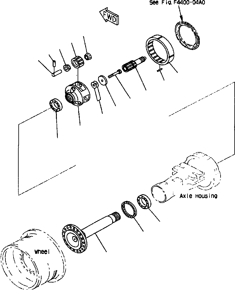 Схема запчастей Komatsu WA380-3MC - FIG. F-A ПЕРЕДНИЙ МОСТ - КОНЕЧНАЯ ПЕРЕДАЧА СИЛОВАЯ ПЕРЕДАЧА И КОНЕЧНАЯ ПЕРЕДАЧА