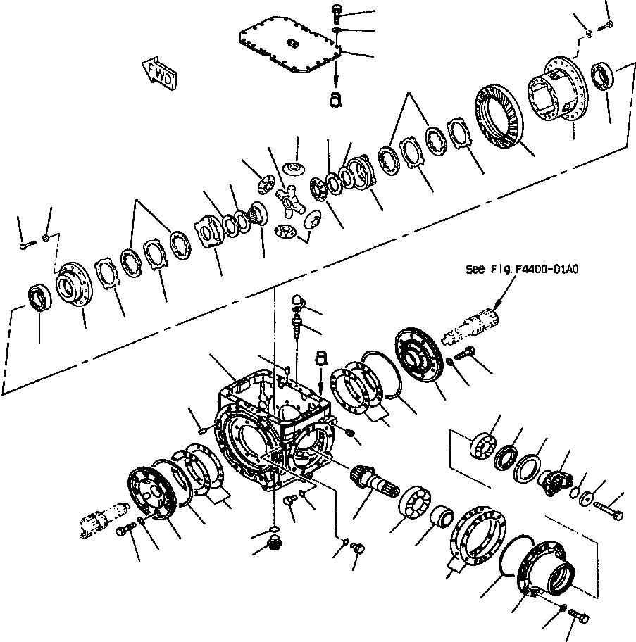 Схема запчастей Komatsu WA380-3MC - FIG. F-A ПЕРЕДНИЙ МОСТ - САМОБЛОКИР. ДИФФЕРЕНЦ. СИЛОВАЯ ПЕРЕДАЧА И КОНЕЧНАЯ ПЕРЕДАЧА