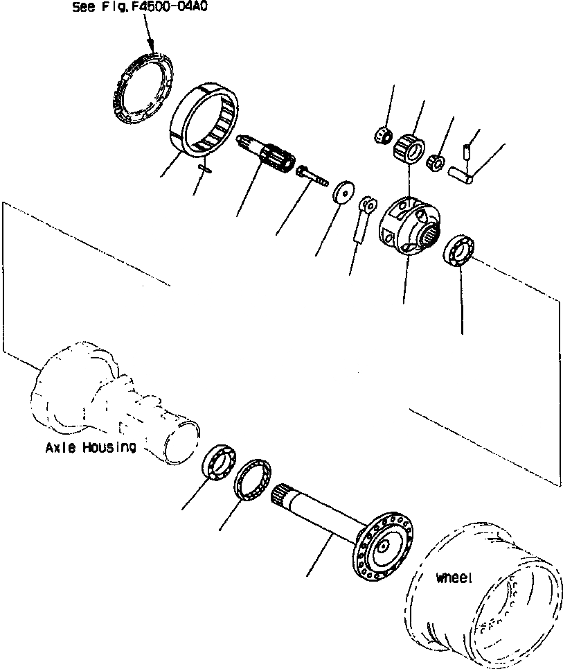 Схема запчастей Komatsu WA380-3MC - FIG. F-A ЗАДН. МОСТ - КОНЕЧНАЯ ПЕРЕДАЧА СИЛОВАЯ ПЕРЕДАЧА И КОНЕЧНАЯ ПЕРЕДАЧА