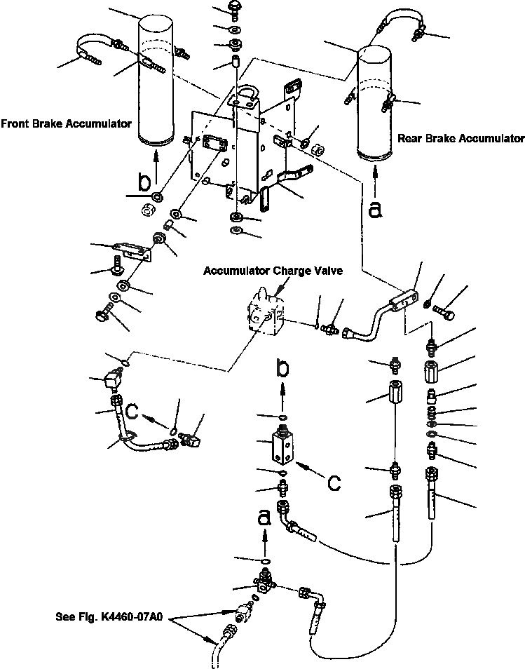 Схема запчастей Komatsu WA380-3MC - FIG. K-9A УПРАВЛ-Е ТОРМОЗОМ ТРУБЫ - АККУМУЛЯТОР КАБИНА ОПЕРАТОРА И СИСТЕМА УПРАВЛЕНИЯ