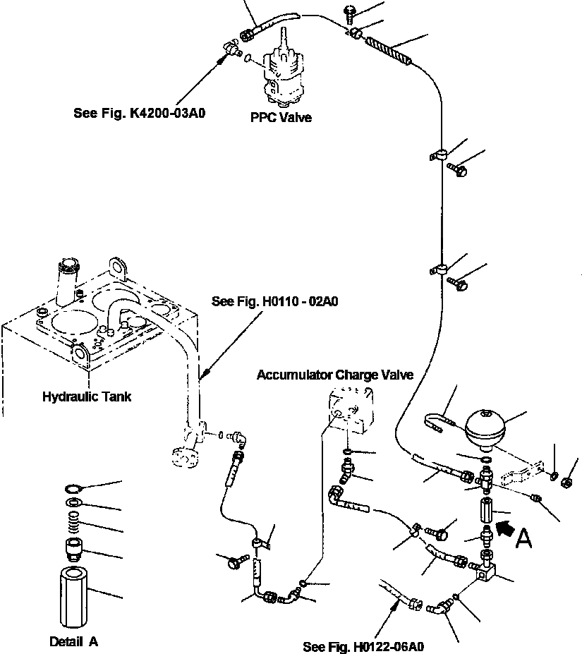Схема запчастей Komatsu WA380-3MC - FIG. K-A УПРАВЛ-Е ТОРМОЗОМ ТРУБЫ - ЗАГРУЗОЧН. КЛАПАН - PPC КЛАПАН КАБИНА ОПЕРАТОРА И СИСТЕМА УПРАВЛЕНИЯ