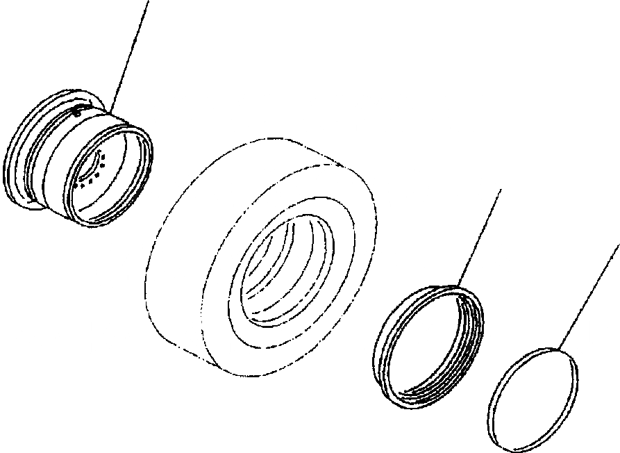Схема запчастей Komatsu WA380-3MC - FIG. S-A ОБОД КОЛЕСА - БЕСКАМЕРНЫЕ ШИНЫ ПОДВЕСКА И КОЛЕСА
