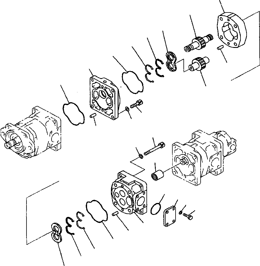 Схема запчастей Komatsu WA380-3MC - FIG. Y-A ГИДР. НАСОС. - НАСОС РУЛЕВ. УПРАВЛ-Я ОСНОВН. КОМПОНЕНТЫ И РЕМКОМПЛЕКТЫ