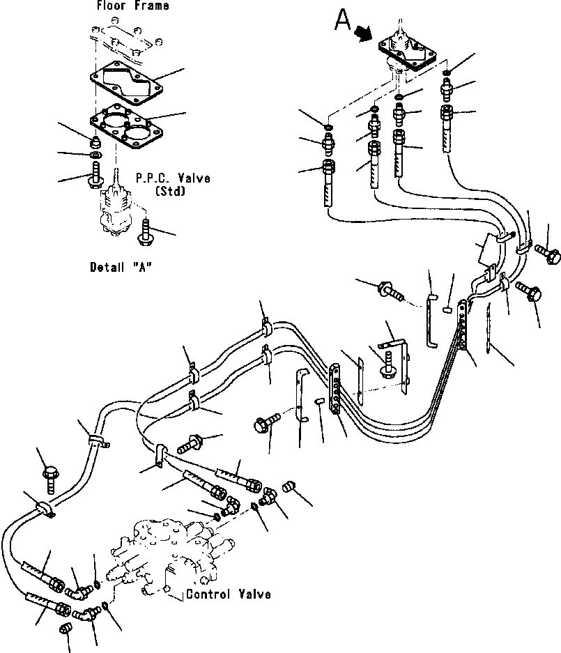 Схема запчастей Komatsu WA380-3MC - FIG. Y79-A ГИДРОЛИНИЯ - КЛАПАН PPCГЛАВН. ЛИНИЯ - TWO-СЕКЦ. УПРАВЛЯЮЩ. КЛАПАН ОСНОВН. КОМПОНЕНТЫ И РЕМКОМПЛЕКТЫ
