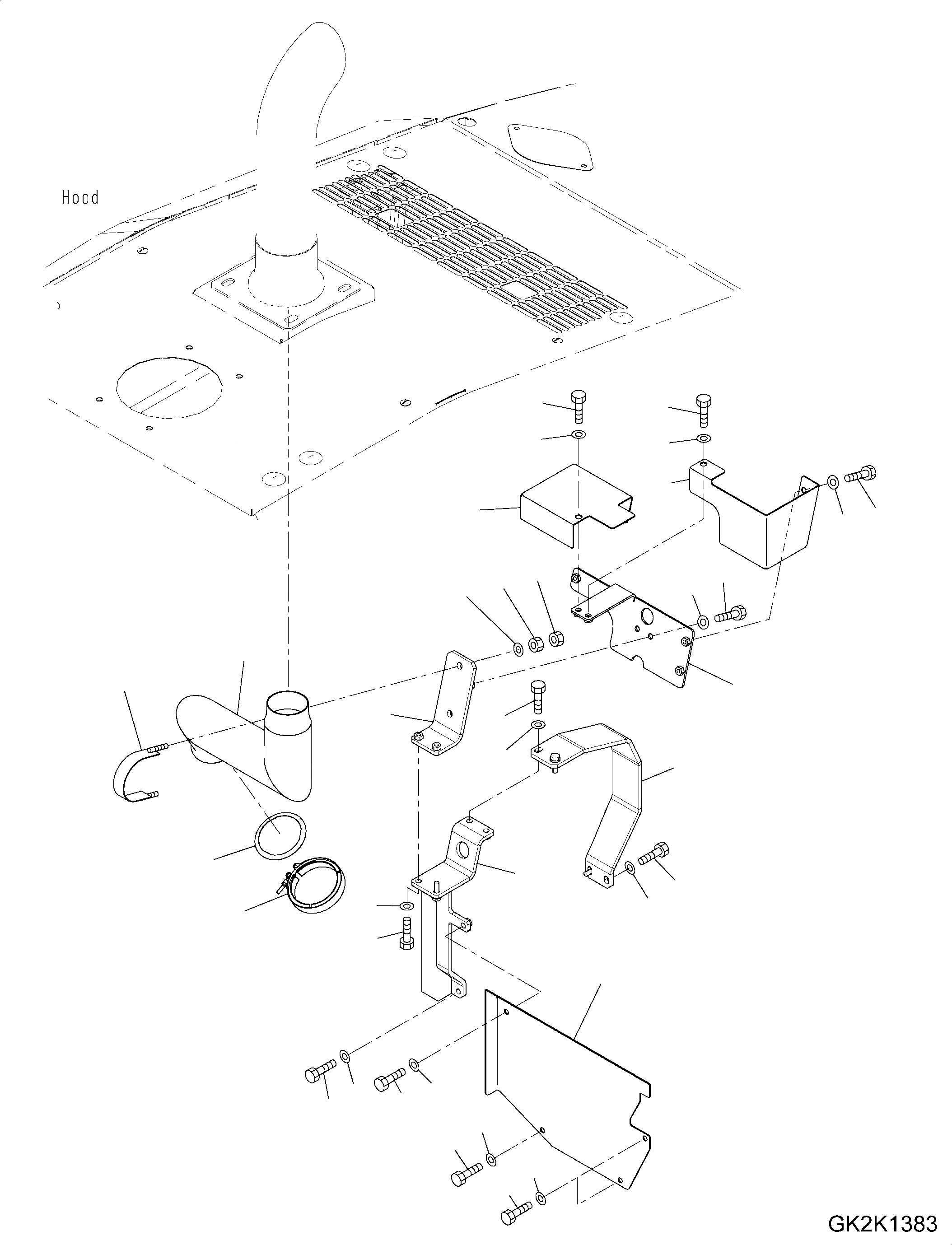 Схема запчастей Komatsu WA380-7 - КОМПОНЕНТЫ ДВИГАТЕЛЯ, KOMATSU DIESEL ЧАСТЬICULATE ФИЛЬТР. (KDPF) КРЕПЛЕНИЕ КОМПОНЕНТЫ ДВИГАТЕЛЯ