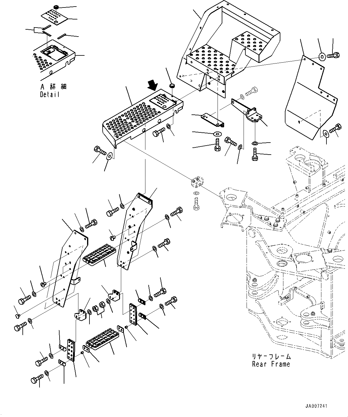 Схема запчастей Komatsu WA380-7 - ЛЕСТНИЦА, С ЗАДН. ПОЛН. КРЫЛО, ВЕС, RHS ЛЕСТНИЦА, С ЗАДН. ПОЛН. КРЫЛО, ВЕС