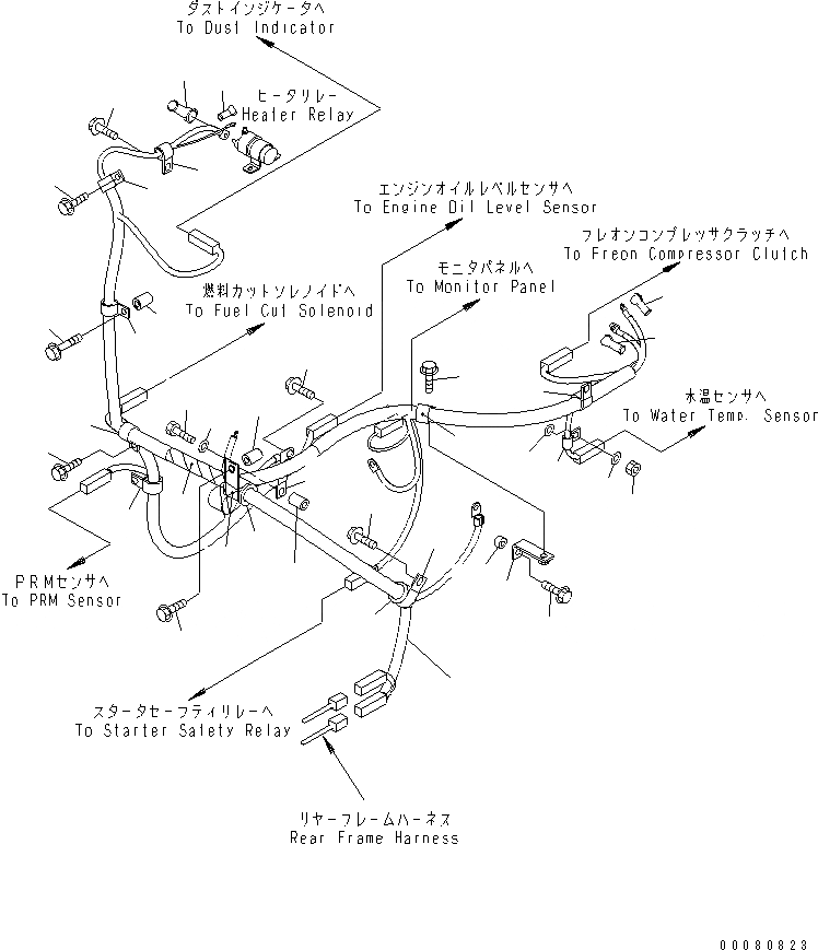 Схема запчастей Komatsu WA400-5L - ПРОВОДКА КОМПОНЕНТЫ ДВИГАТЕЛЯ