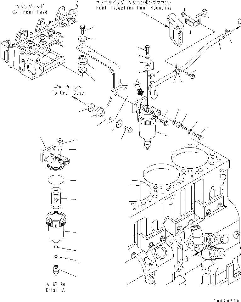 Схема запчастей Komatsu WA400-5L - ВОДООТДЕЛИТЕЛЬ КОМПОНЕНТЫ ДВИГАТЕЛЯ