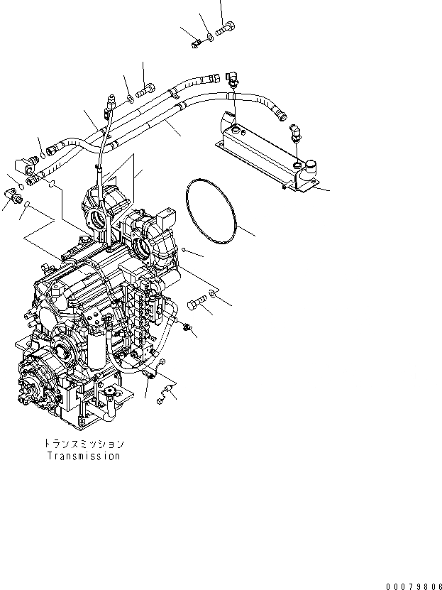 Схема запчастей Komatsu WA400-5L - ГИДРОТРАНСФОРМАТОР И ТРАНСМИССИЯ (ДАТЧИКS И ЛИНИЯ ОХЛАЖДЕНИЯ БЕЗ ВСПОМОГ. РУЛЕВ. УПРАВЛЕНИЕ) СИЛОВАЯ ПЕРЕДАЧА И КОНЕЧНАЯ ПЕРЕДАЧА