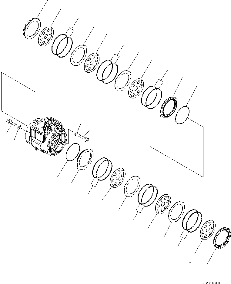 Схема запчастей Komatsu WA400-5L - ПЕРЕДНИЙ МОСТ (ТОРМОЗ.) СИЛОВАЯ ПЕРЕДАЧА И КОНЕЧНАЯ ПЕРЕДАЧА