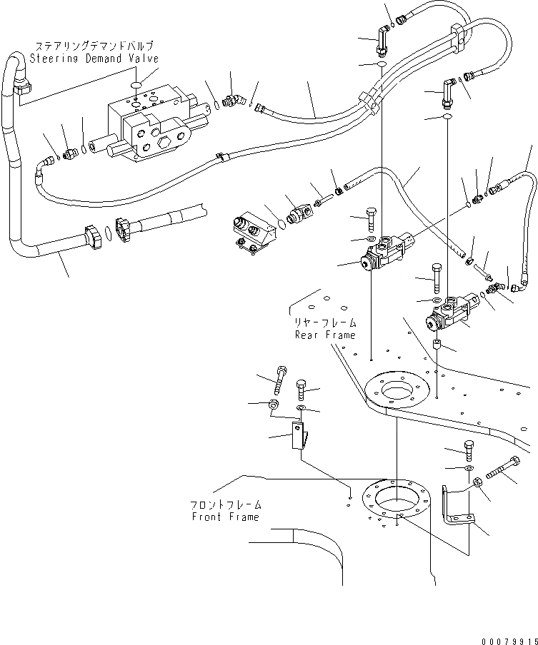 Схема запчастей Komatsu WA400-5L - ЛИНИЯ НАСОСА И КЛАПАН ОСТАНОВКИ ЛИНИЯ (ДЛЯ ORBITROL КЛАПАН) ГИДРАВЛИКА