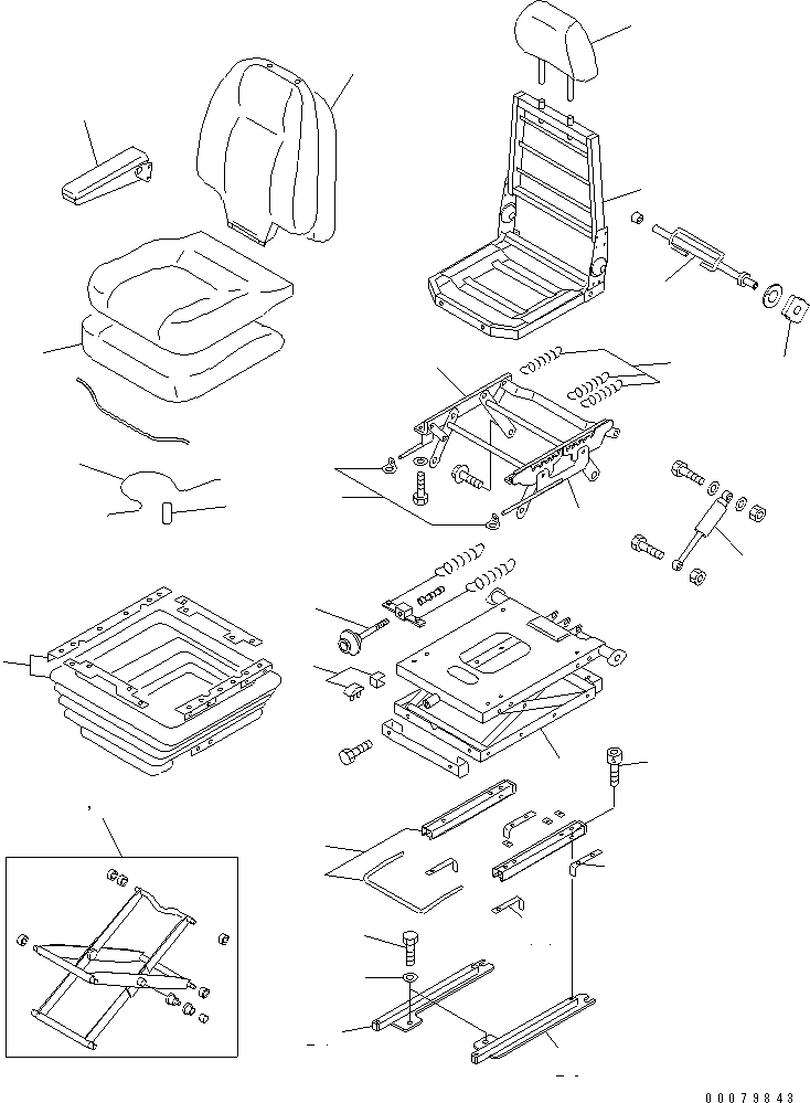 Схема запчастей Komatsu WA400-5L - OPERATOR СИДЕНЬЕ (ВИНИЛ. ТИПА) КАБИНА ОПЕРАТОРА И СИСТЕМА УПРАВЛЕНИЯ