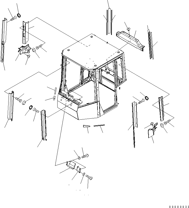 Схема запчастей Komatsu WA400-5L - КАБИНА ROPS (ВНУТР. TОБОД КОЛЕСА)(№A-A8) КАБИНА ОПЕРАТОРА И СИСТЕМА УПРАВЛЕНИЯ