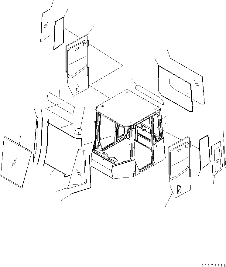 Схема запчастей Komatsu WA400-5L - КАБИНА ROPS (FRITZMEIER) (ОКОНН. СТЕКЛА)(№A9-) КАБИНА ОПЕРАТОРА И СИСТЕМА УПРАВЛЕНИЯ