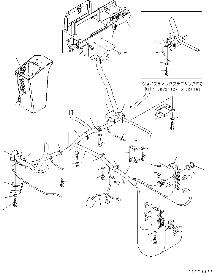 Схема запчастей Komatsu WA400-5L - ОСНОВН. КОНСТРУКЦИЯ (ПОЛ Э/ПРОВОДКА) КАБИНА ОПЕРАТОРА И СИСТЕМА УПРАВЛЕНИЯ
