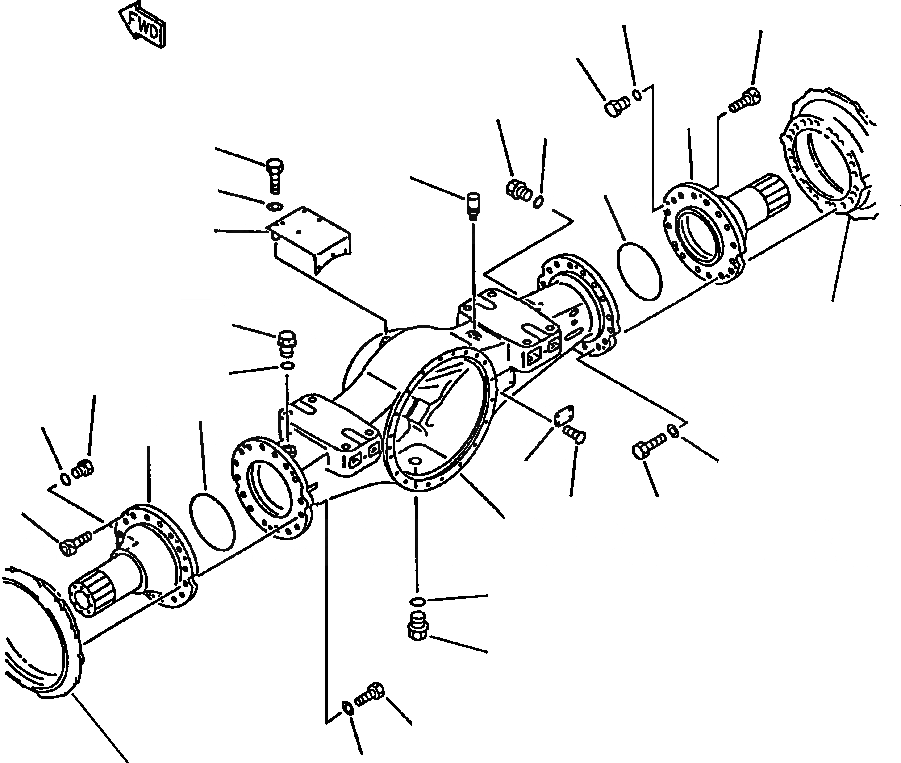 Схема запчастей Komatsu WA420-1LC - FIG NO. КОРПУС ПЕРЕДНЕГО МОСТА ВЕДУЩ. ВАЛ, МОСТS КОЛЕСА & ТОРМОЗ. СИСТЕМАS