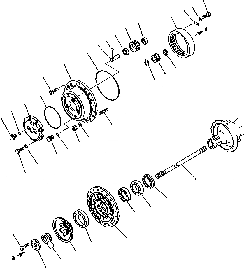 Схема запчастей Komatsu WA420-1LC - FIG NO. ПЕРЕДНИЙ МОСТ КОНЕЧНАЯ ПЕРЕДАЧА ВЕДУЩ. ВАЛ, МОСТS КОЛЕСА & ТОРМОЗ. СИСТЕМАS