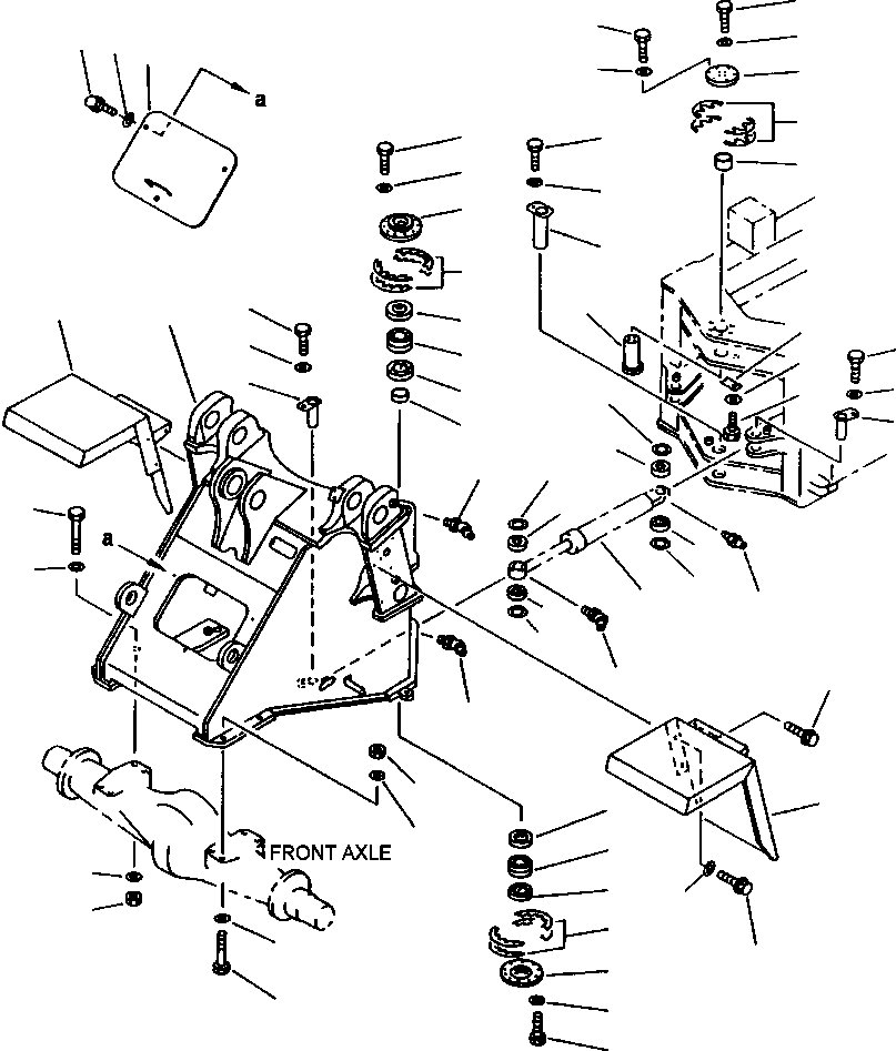 Схема запчастей Komatsu WA420-1LC - FIG NO. ПЕРЕДН. РАМА И ЦЕНТР. HINGE ПАЛЕЦS РАМА, ЧАСТИ КОРПУСА & SUPERSTRUCTURE