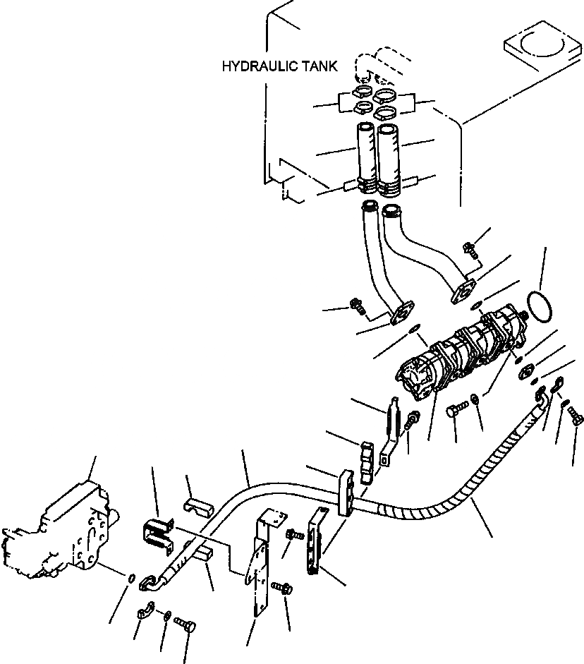 Схема запчастей Komatsu WA420-1LC - FIG NO. ГИДРОЛИНИЯ ИЗ БАКА В НАСОС - КЛАПАН УПРАВЛ-Е РАБОЧИМ ОБОРУДОВАНИЕМ