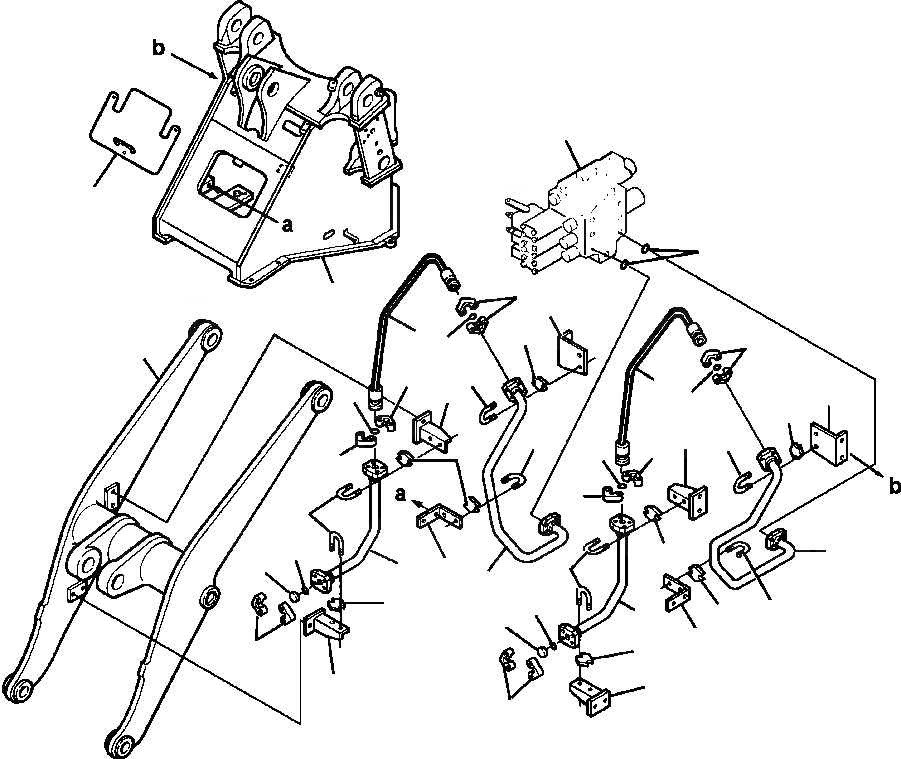 Схема запчастей Komatsu WA420-1LC - FIG NO. 7 ГИДРОЛИНИЯ ОБОРУД-Е УПРАВЛЯЮЩ. КЛАПАН - ПЕРЕДН. НАВЕСН. ОБОРУД УПРАВЛ-Е РАБОЧИМ ОБОРУДОВАНИЕМ