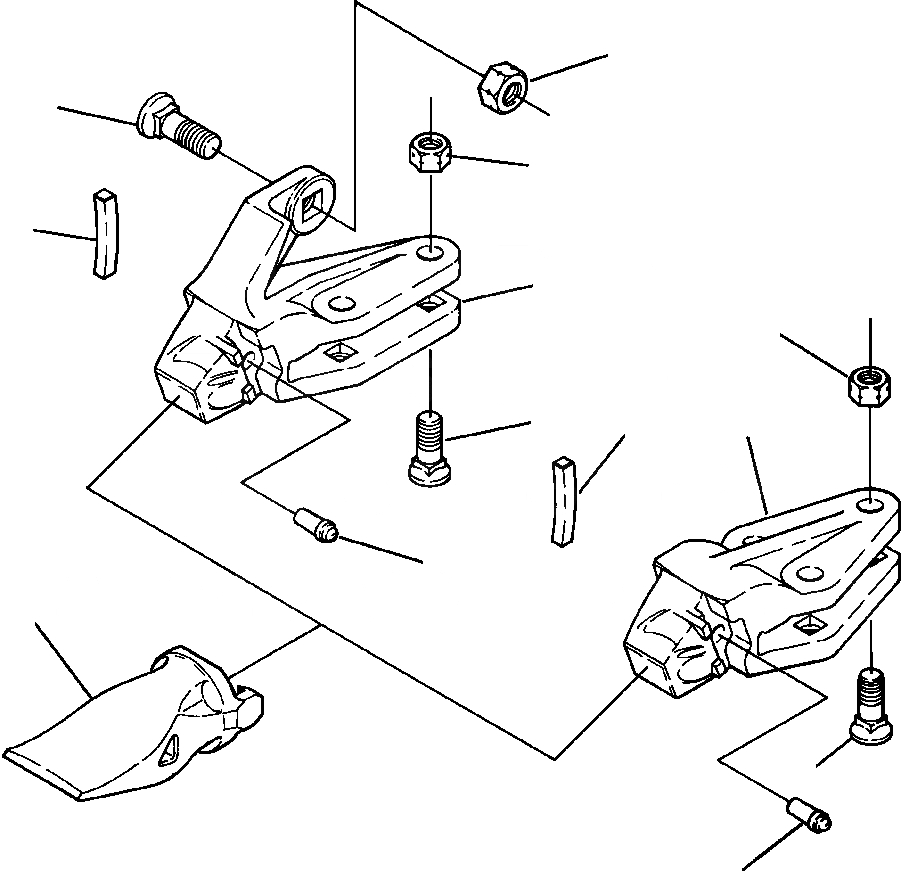 Схема запчастей Komatsu WA420-1LC - FIG NO. 7 КОВШ TEETH ESCO РАБОЧЕЕ ОБОРУДОВАНИЕ