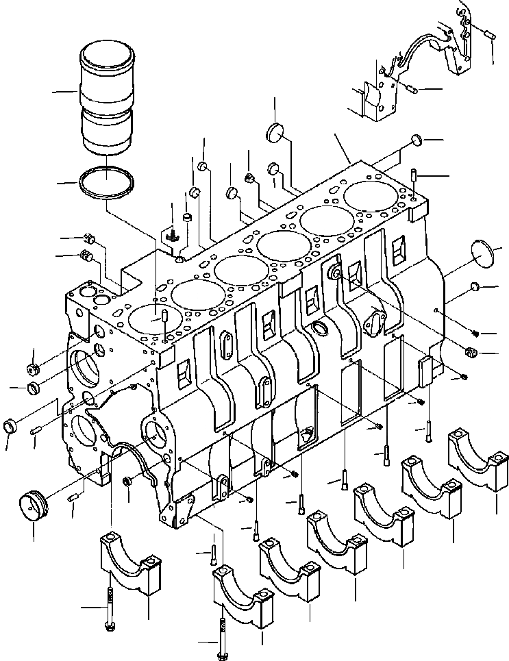 Схема запчастей Komatsu WA420-1LC - БЛОК ЦИЛИНДРОВ ОДИНОЧН. ПОРШЕНЬ ОХЛАЖД-Е ФОРСУНКАS БЛОК ЦИЛИНДРОВ