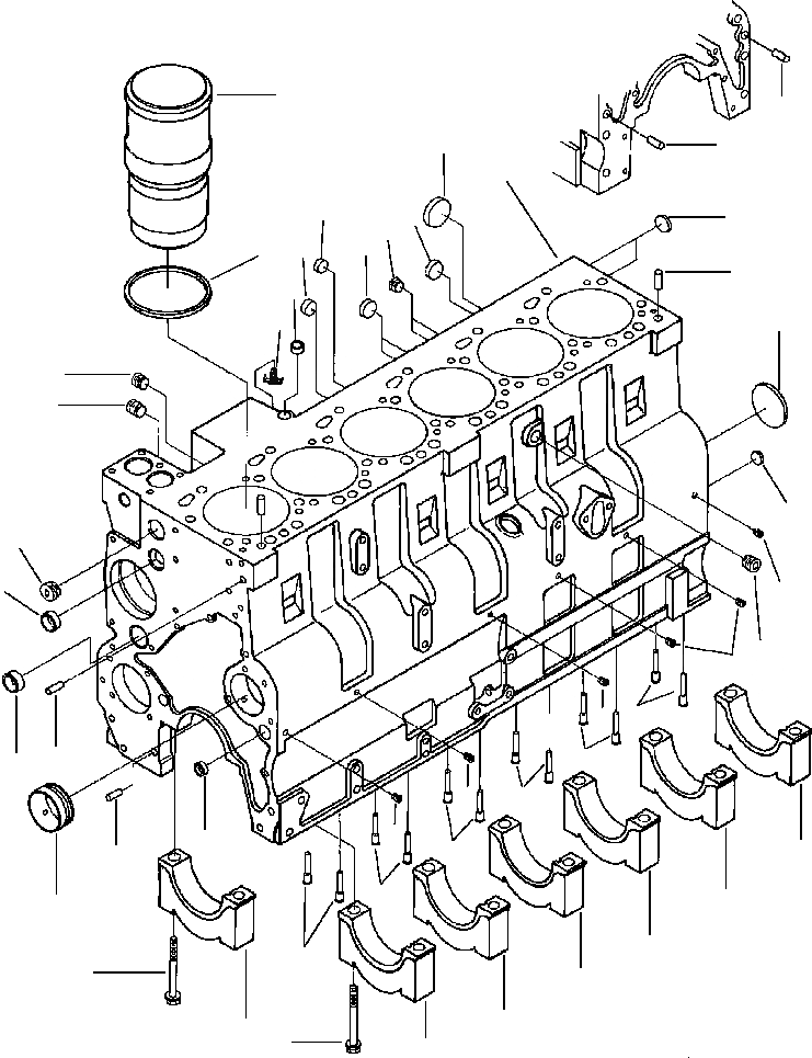 Схема запчастей Komatsu WA420-1LC - БЛОК ЦИЛИНДРОВ SQUARED ОСНОВН. ПОДШИПНИК КРЫШКА БЛОК ЦИЛИНДРОВ